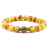 Tiger Eye Buddha Head Charm Bracelet