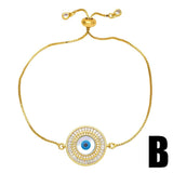 Plated Beads Bracelets for Women Shell Big Heart Pendant Evil Eye Bracelet