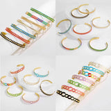 Colorful Enamel Dripping Oil Bracelets Stainless Steel Couple Bangle