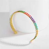 Colorful Enamel Dripping Oil Bracelets Stainless Steel Couple Bangle