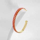 Colorful Enamel Dripping Oil Bracelets Stainless Steel Couple Bangle