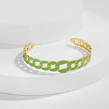 Colorful Enamel Dripping Oil Bracelets Stainless Steel Couple Bangle