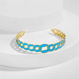 Colorful Enamel Dripping Oil Bracelets Stainless Steel Couple Bangle