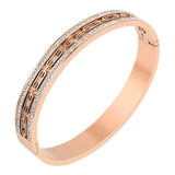 Hollow Geometric Rhinestone Bracelet Bangle