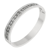 Hollow Geometric Rhinestone Bracelet Bangle