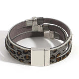 Charm Square Rhinestone Bracelet Bohemian Leopard Wrap Bracelets