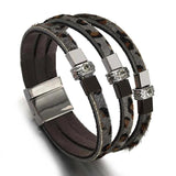 Charm Square Rhinestone Bracelet Bohemian Leopard Wrap Bracelets