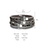Charm Square Rhinestone Bracelet Bohemian Leopard Wrap Bracelets