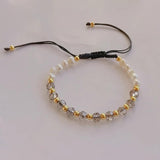Freshwater Pearls Bracelets with Grey Crystal Beads
