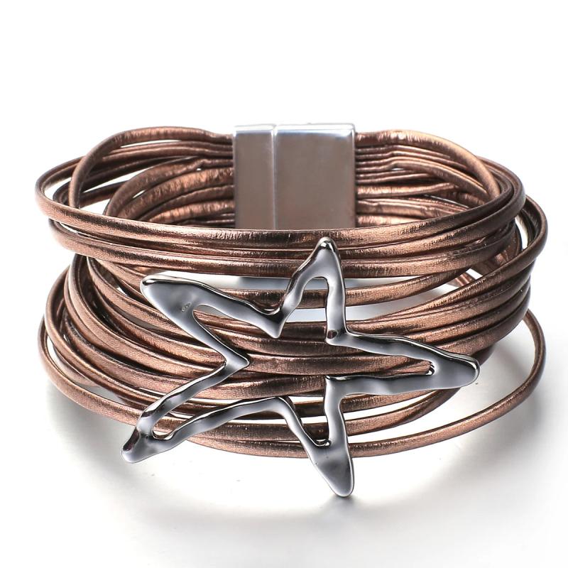 Boho Multilayer Starfish Leather Bracelet for Women