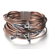 Boho Multilayer Starfish Leather Bracelet for Women