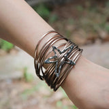 Boho Multilayer Starfish Leather Bracelet for Women