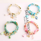 European American Stone Bracelet Butterfly Pendant Jewelry Women
