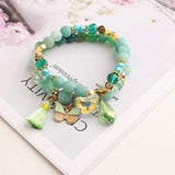 European American Stone Bracelet Butterfly Pendant Jewelry Women