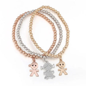 Mix Colors Boy Girl Crystal Charms Bracelets For Women Elastic Beads Bracelet