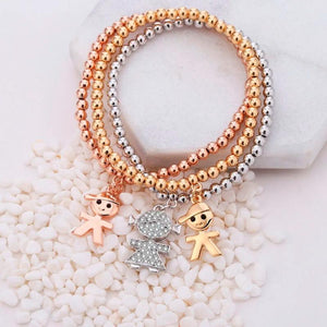 Mix Colors Boy Girl Crystal Charms Bracelets For Women Elastic Beads Bracelet