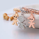 Mix Colors Boy Girl Crystal Charms Bracelets For Women Elastic Beads Bracelet