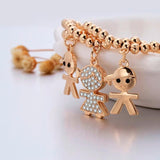 Mix Colors Boy Girl Crystal Charms Bracelets For Women Elastic Beads Bracelet