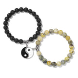 2Pcs Tai Chi Yin & Yang Charm Bracelets Set Lucky Balance Jewelry