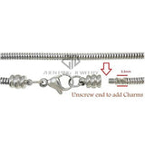 Women's Stainless Steel Snake Chain Charm Bracelet