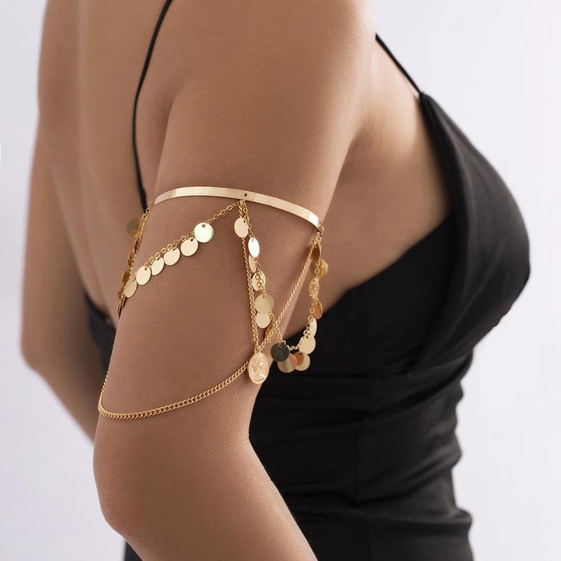 Bohemian Sequins Charm Arm Cuff Bracelet for Women