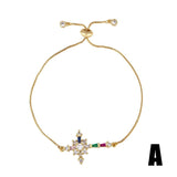 Rainbow Heart Tennis Bracelet Zirconia Cherry Charm Plated Jewelry