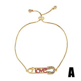 Rainbow Heart Tennis Bracelet Zirconia Cherry Charm Plated Jewelry
