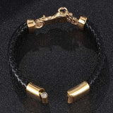 Vintage Motorcycle Leather Bracelet Weave Rope Charm Wristband