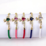 Gothic Gold Rope Chain Bracelet Heart Shape Cords Jewelry Party
