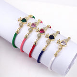 Gothic Gold Rope Chain Bracelet Heart Shape Cords Jewelry Party