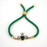 Gothic Gold Rope Chain Bracelet Heart Shape Cords Jewelry Party