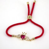 Gothic Gold Rope Chain Bracelet Heart Shape Cords Jewelry Party