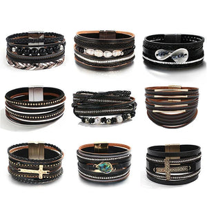 Vintage Leather Bracelet Hand-knitted Multi-layer Men's Bracelet