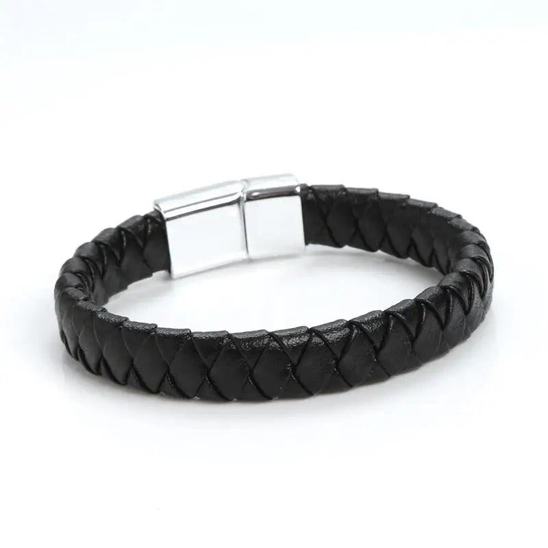 Classic Braided Leather Bracelets Brown Bangles for Women Men