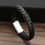 Classic Braided Leather Bracelets Brown Bangles for Women Men