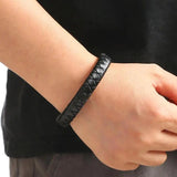 Classic Braided Leather Bracelets Brown Bangles for Women Men