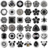 6pcs Mixed Exotic Pattern 18mm Metal Snap Buttons for DIY Snap Bracelet