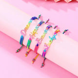 4Pcs/Set Colorful Letter Kids Bracelet Adjustable Bff Charm Jewelry Gift