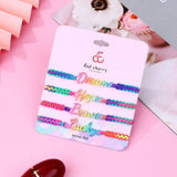 4Pcs/Set Colorful Letter Kids Bracelet Adjustable Bff Charm Jewelry Gift