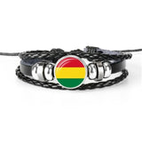 National Flag Hand-Woven Leather Bracelets