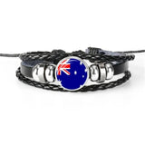 National Flag Hand-Woven Leather Bracelets