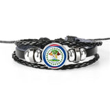 National Flag Hand-Woven Leather Bracelets