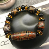 Natural Tibetan Dzi Agate Bracelet Ruyi Dragon Eye Beads Bracelet