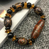 Natural Tibetan Dzi Agate Bracelet Ruyi Dragon Eye Beads Bracelet