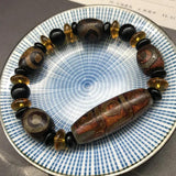 Natural Tibetan Dzi Agate Bracelet Ruyi Dragon Eye Beads Bracelet