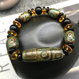 Natural Tibetan Dzi Agate Bracelet Ruyi Dragon Eye Beads Bracelet