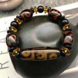 Natural Tibetan Dzi Agate Bracelet Ruyi Dragon Eye Beads Bracelet