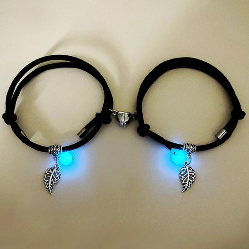 Glowing Magnet Couple Bracelets Woven Matching Jewelry