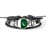 Norway Pakistan Paraguay Flag Leather Bracelets
