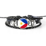 Norway Pakistan Paraguay Flag Leather Bracelets